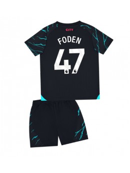 Manchester City Phil Foden #47 Dječji Rezervni Dres kompleti 2023-24 Kratak Rukavima (+ kratke hlače)